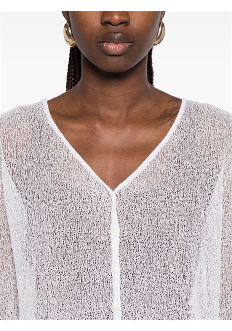 cardigan scollo  av donna bianco ROBERTO COLLINA | 261FXA3401001